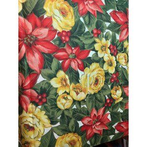 Cranston Village Floral Cotton Fabric 1/2 Yard 58" Wide Red & Yellow Flowers